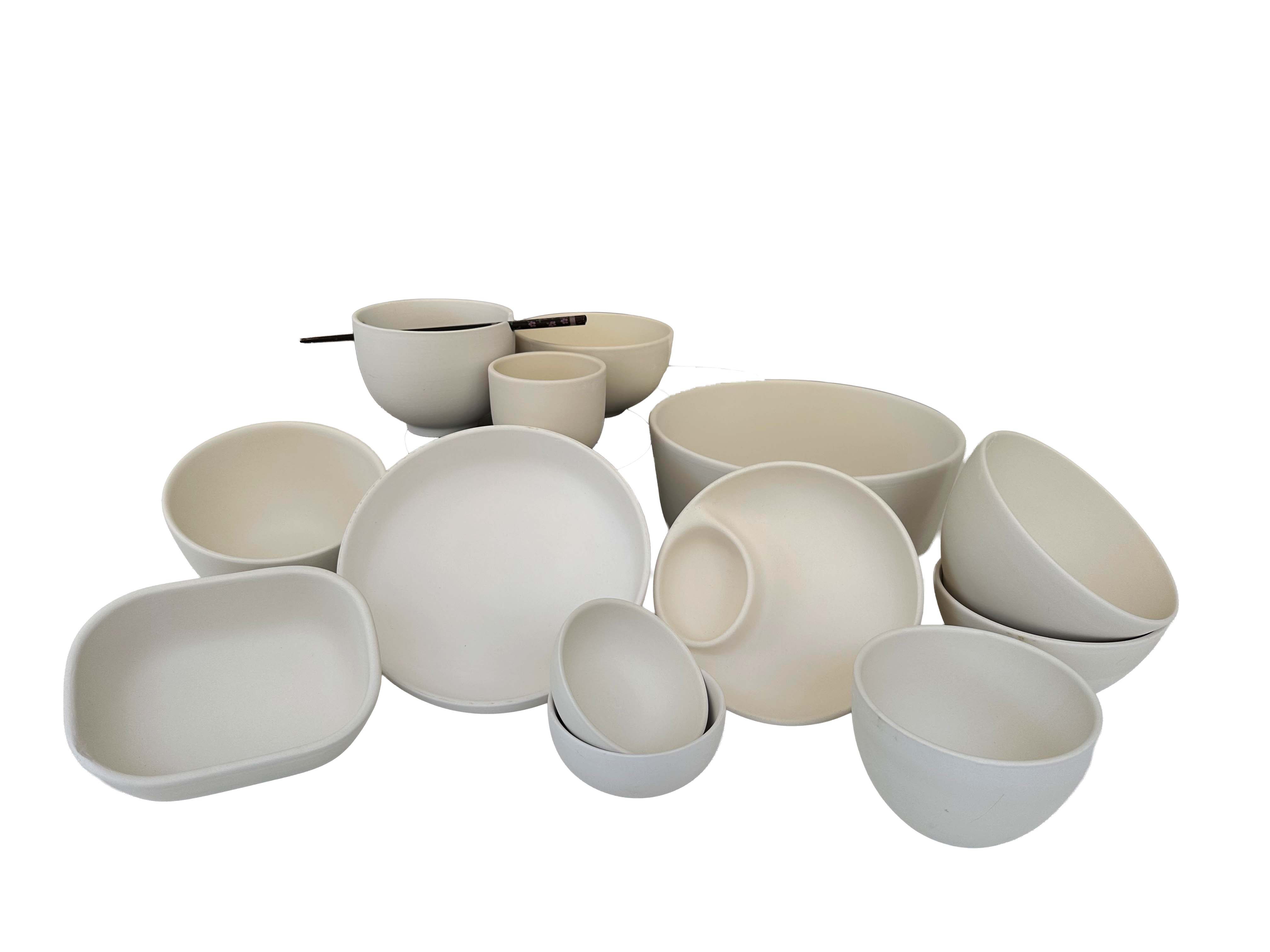 Tigelas de cerâmica bisque prontas para pintar