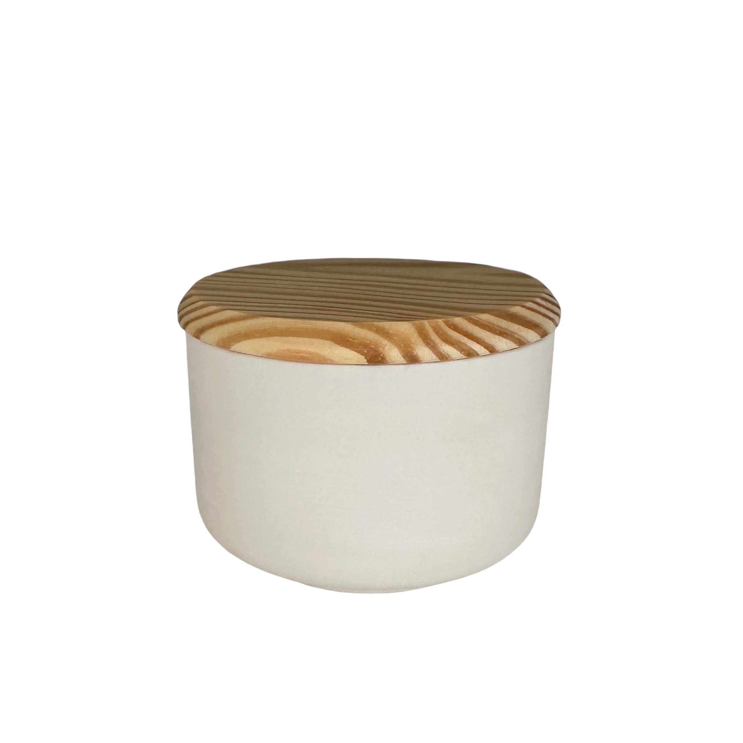 Ceramic box with wooden lid ready to paint