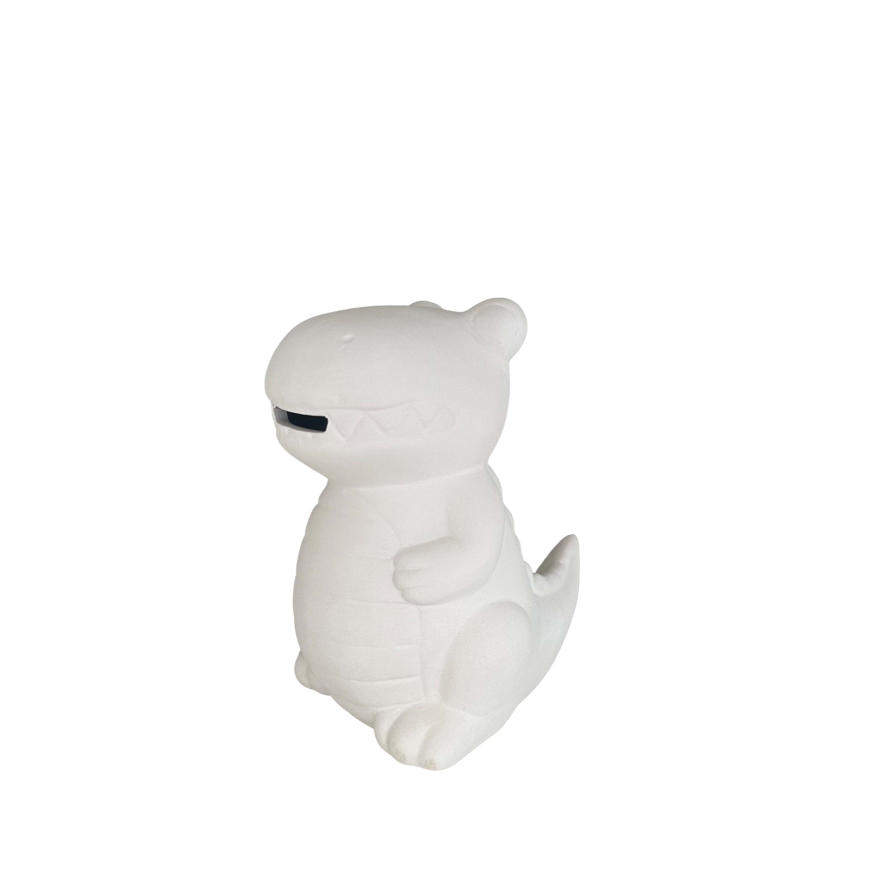Ceramic dinosaur piggy bank ready to paint for kids