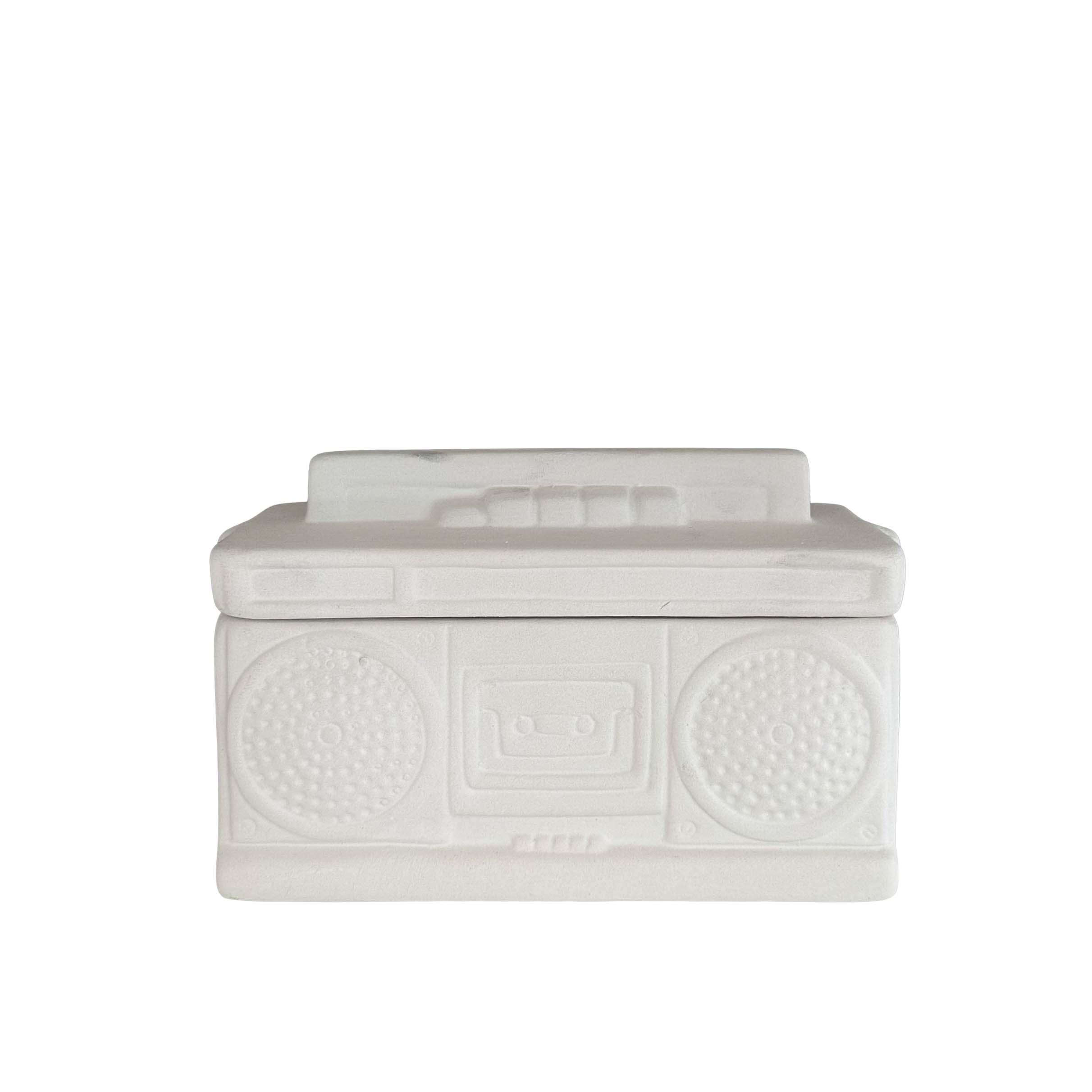 Ceramic boombox ready to paint for kids