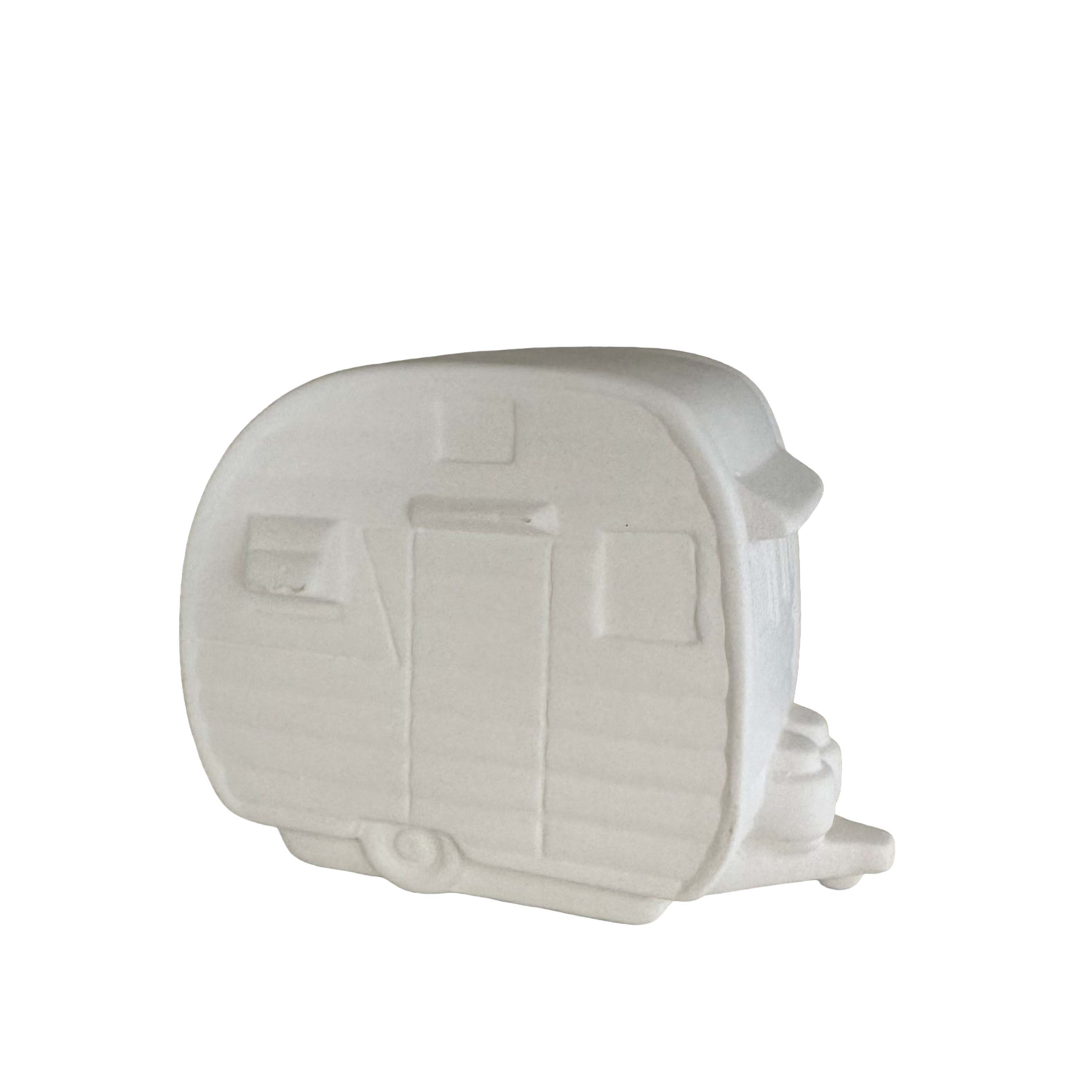 Ceramic camper piggy bank ready to paint for kids