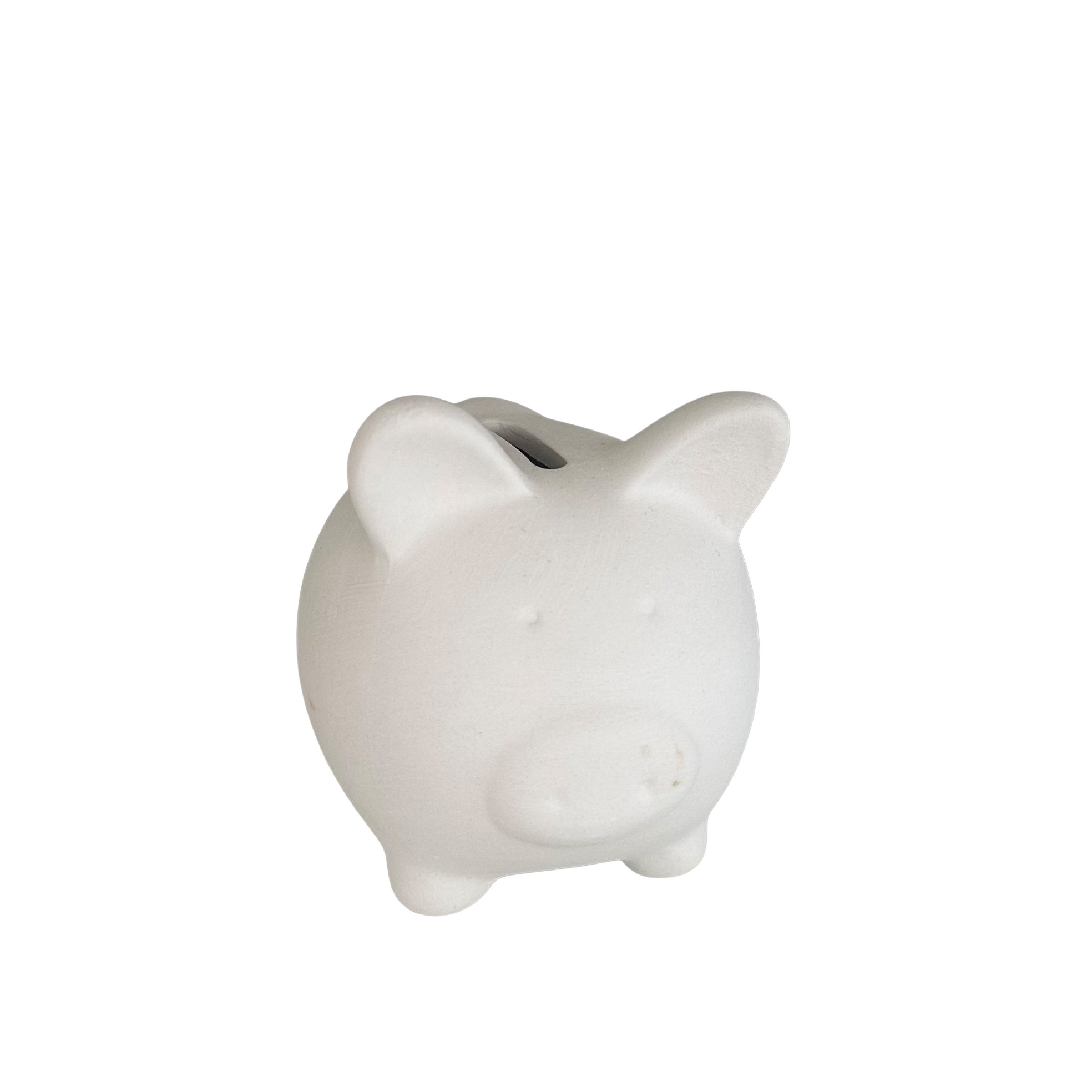 Small ceramic pig piggy bank ready to paint for kids