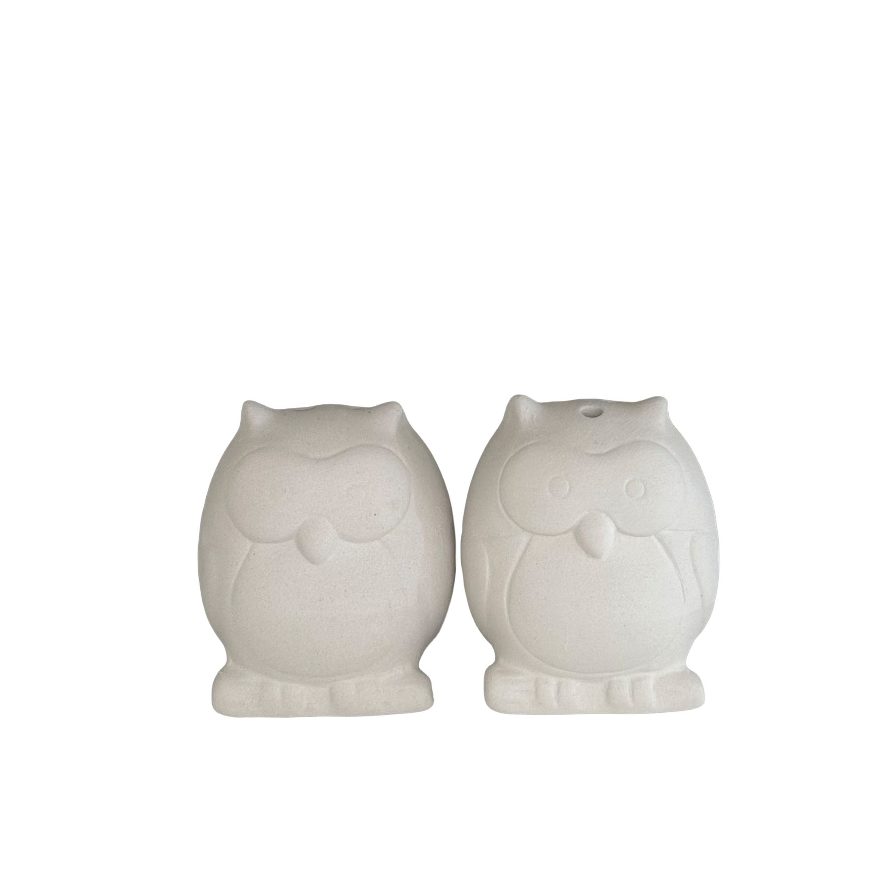 Saleiro e pimenteiro em cerâmica prontos para pintar