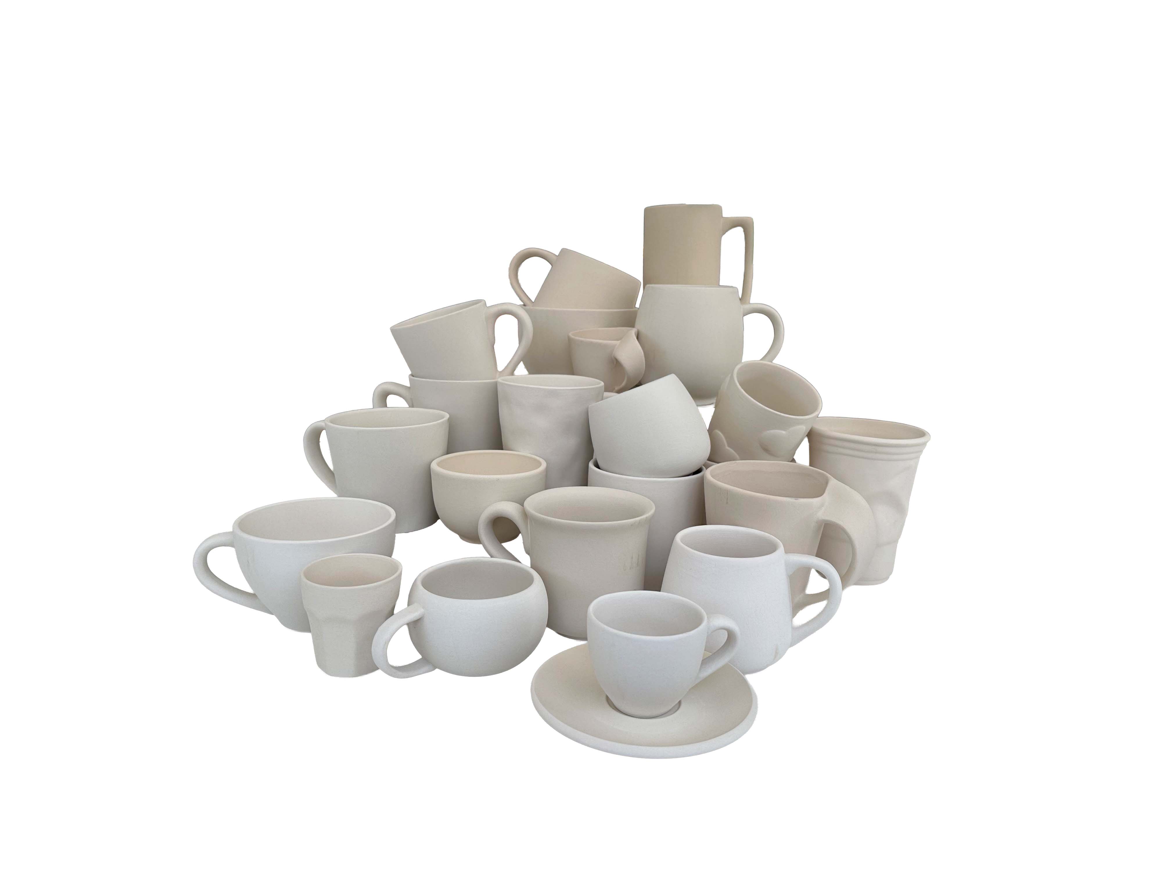 Canecas de cerâmica bisque prontas para pintar