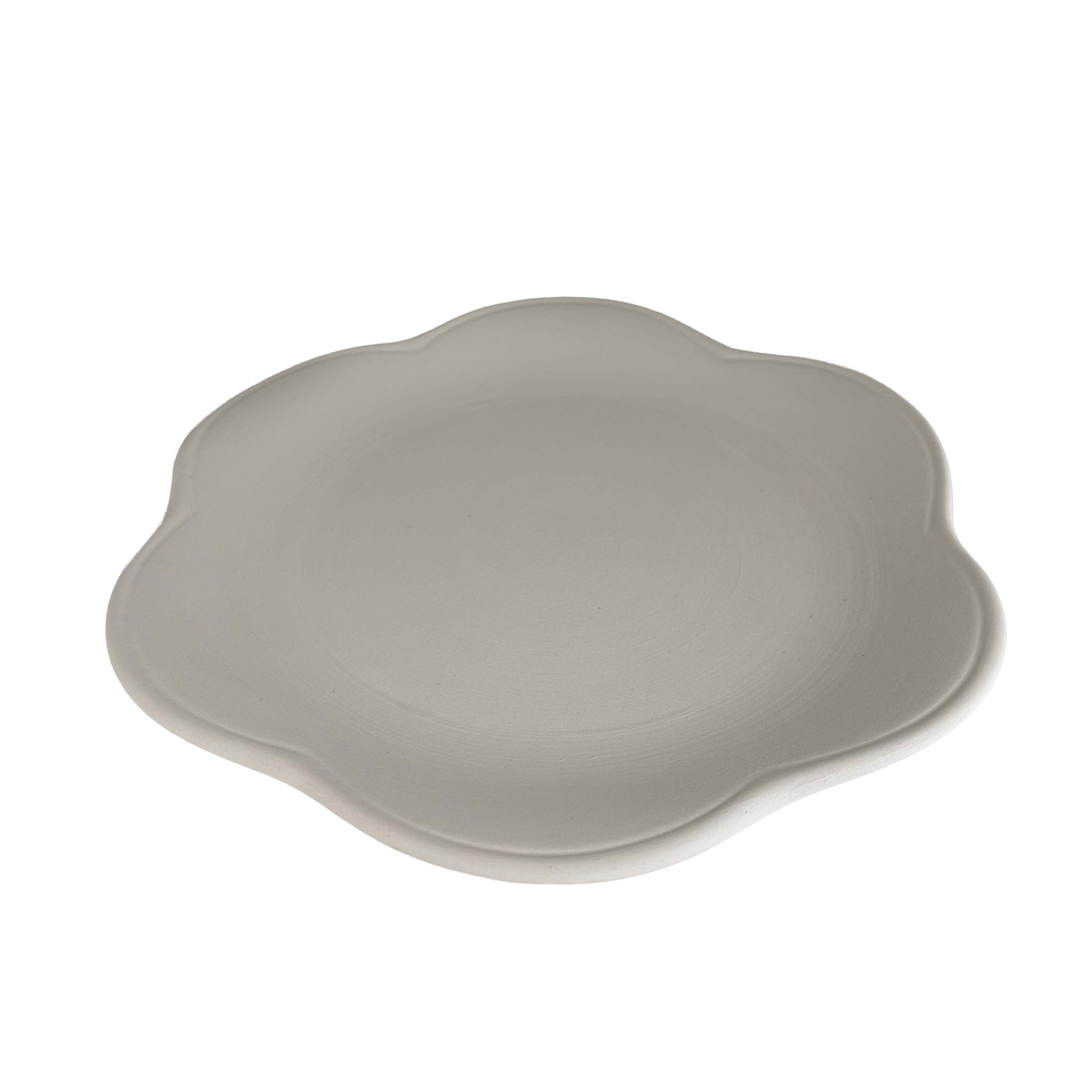 Prato em forma de flor em cerâmica pronto para pintar