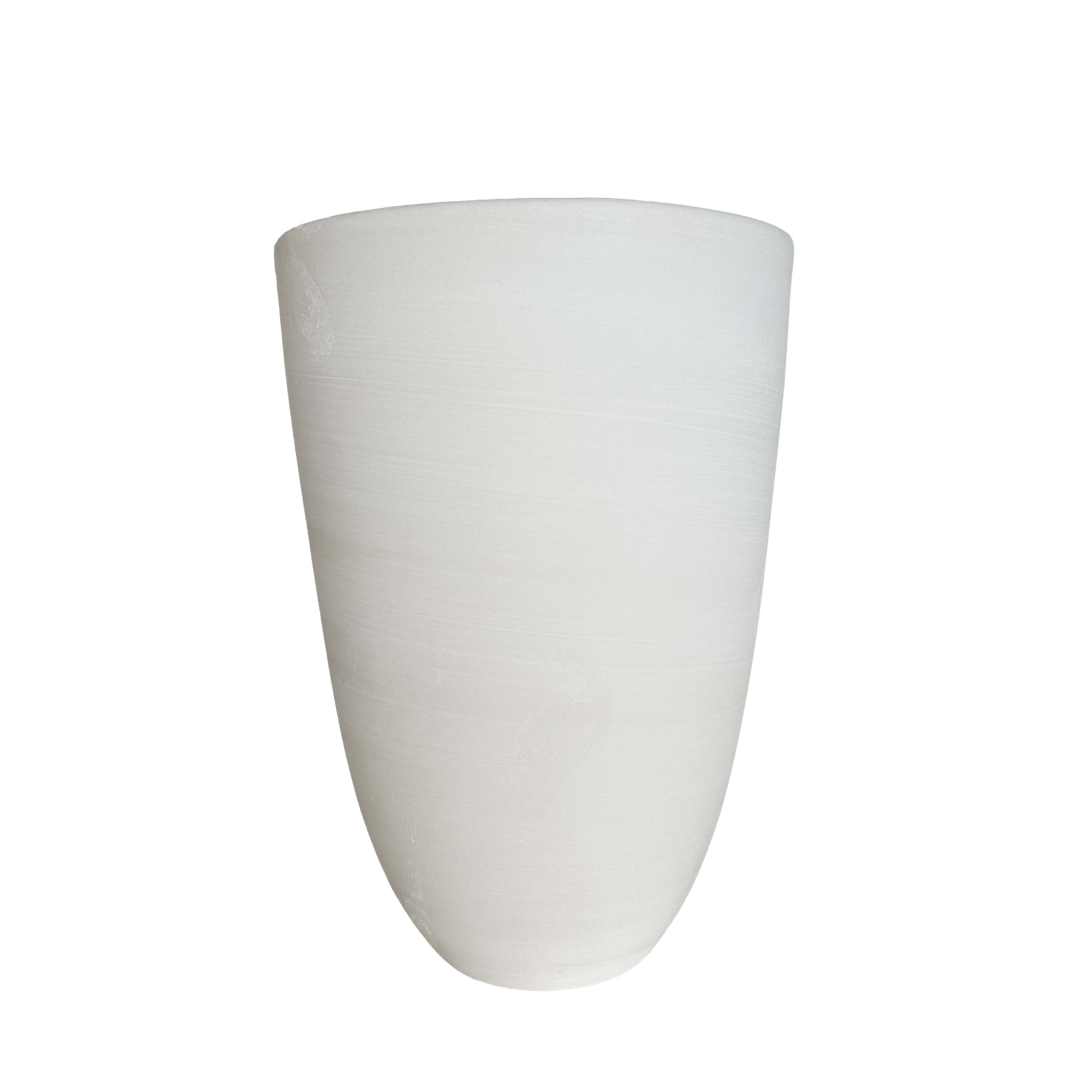 Tall tapered ceramic vase ready to paint