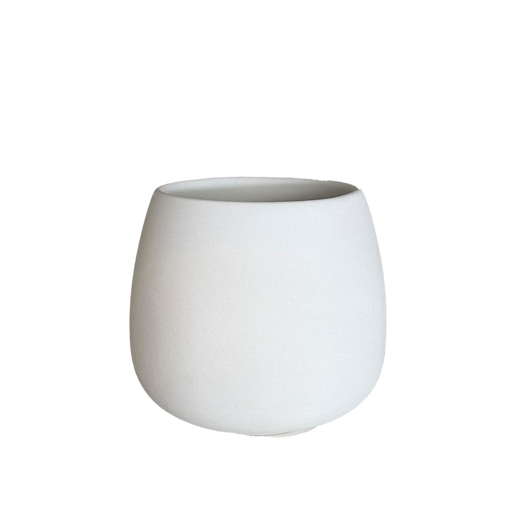 Rounded ceramic vase ready to paint