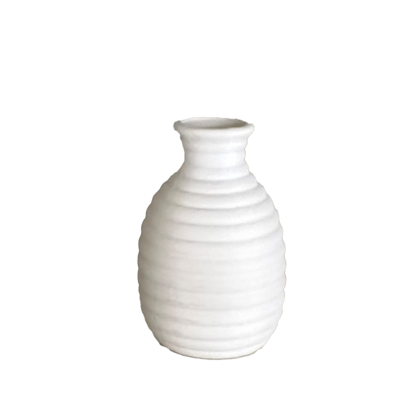 Ribbed ceramic vase ready to paint